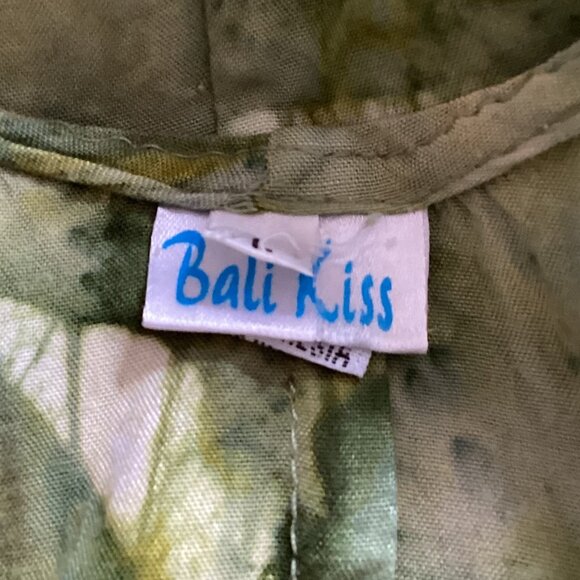 Bali Kiss Women's Mini Dress Long Tunic Green Size L Pockets Sleeveless - Picture 6 of 8